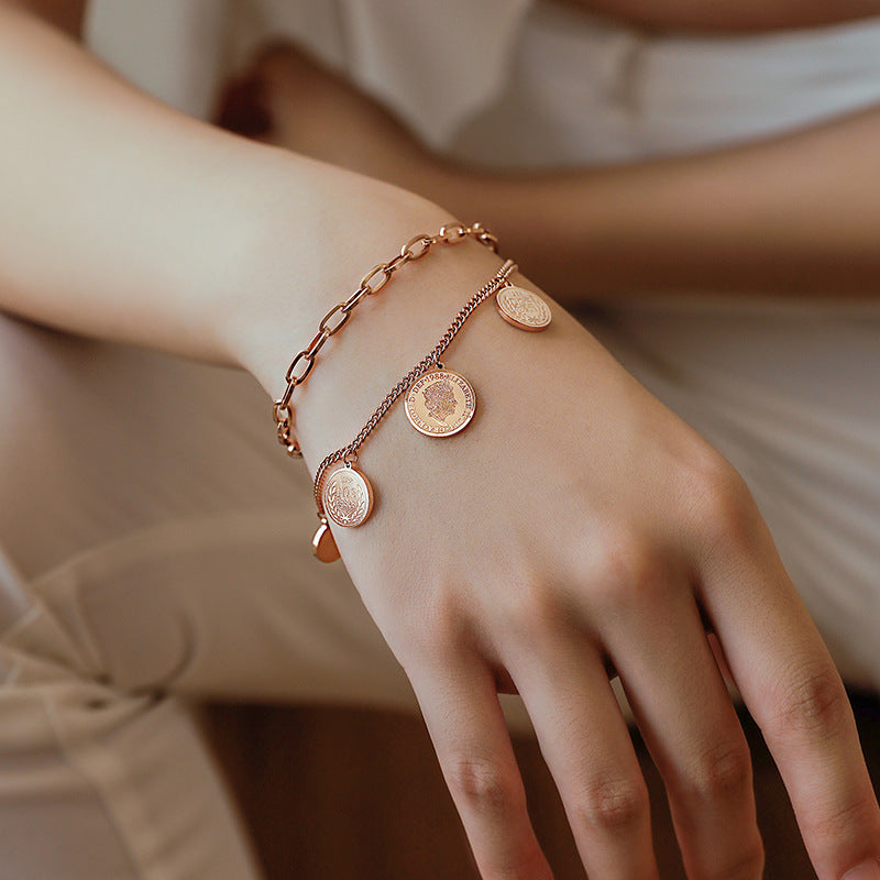 Light Luxury Fashion Coin Bracelet Women
