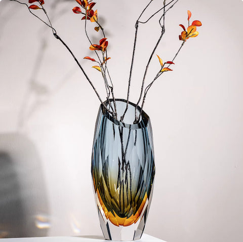 Light-luxury Glass Vase For Hydroponics And Dried Flowers Decorative Centerpiece