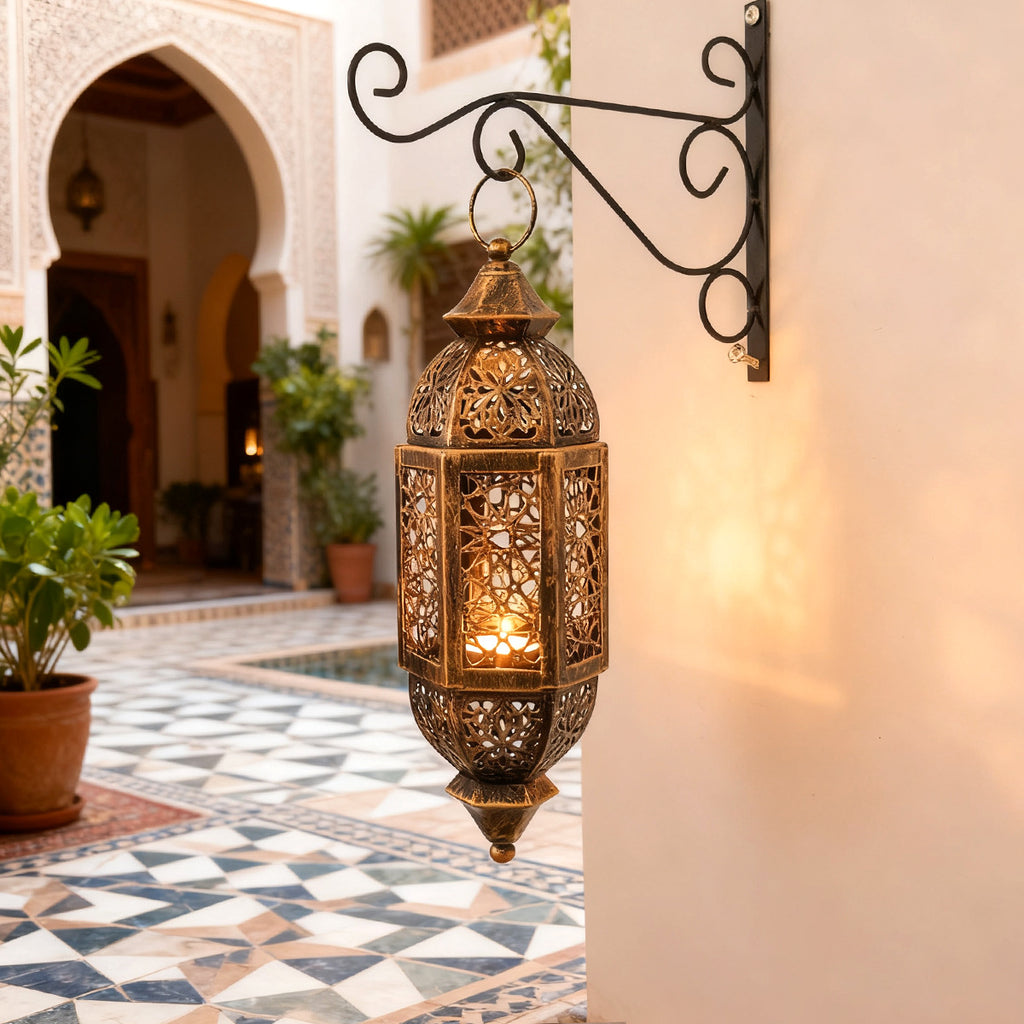 Moroccan Vintage Antique Candle Holder Hollowed Out Lantern