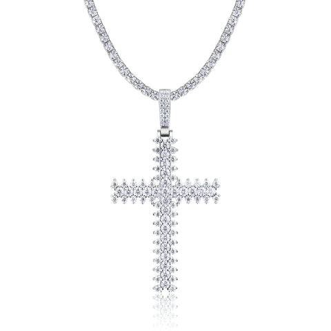 Shining Trend - A Fashionable And Trendy Necklace Pendant Set With Top-quality Moissanite S925 Silver And Platinum Plating Can Be Tested With A Diamond Pen