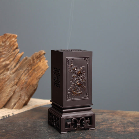 Blooming Flowers And Rich Vertical Incense Censer Set Incense