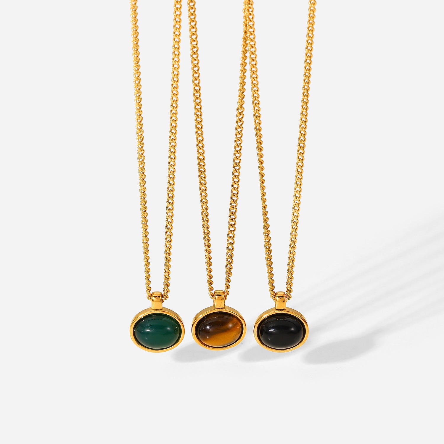 18K Gold Plated Stainless Steel Chain Necklace - Womens Luxury