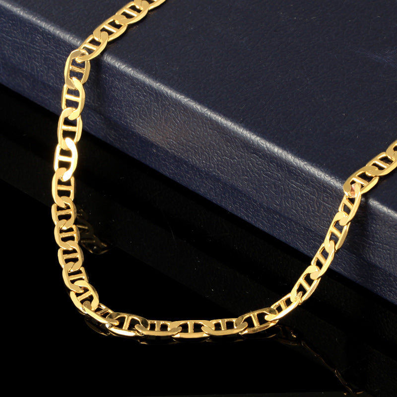 18K Gold Plated Chain Necklace - Mens Premium