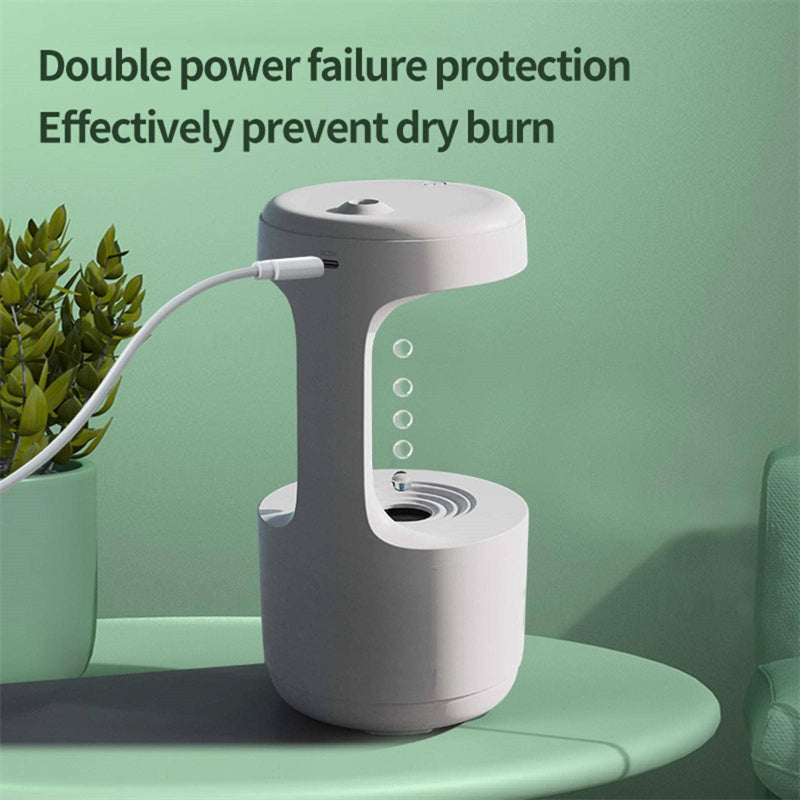 Anti-Gravity Humidifier With Clock - Water Drop Aroma Diffuser