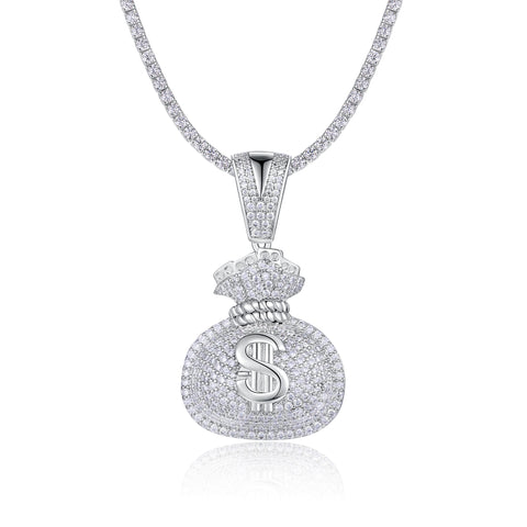 Set With Top-quality Moissanite, This Luxurious And Fashionable Light Luxury Trend Jewelry Necklace Pendant Is Made Of S925 Silver Electroplated With Platinum